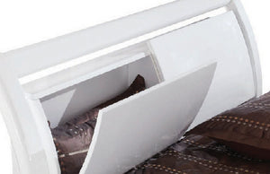 67'' X 91''  X 41'' Modern Queen White High Gloss Bed