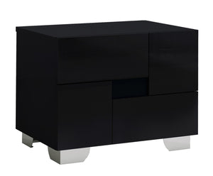 60" X 80"  X 43" 4pc Queen Modern Black High Gloss Bedroom Set