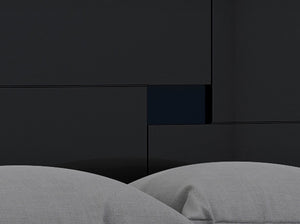 60" X 80"  X 43" 4pc Queen Modern Black High Gloss Bedroom Set