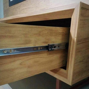 70.9" X 15.7" X 17.9" Country Chic TV Stand With Copper feet and Leather Pushers