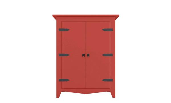 Industrial Retro / Vintage Red Storage Cabinet w/black accents