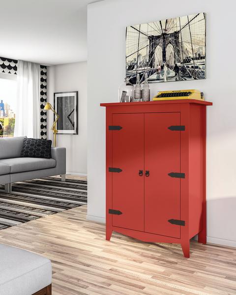 Industrial Retro / Vintage Red Storage Cabinet w/black accents