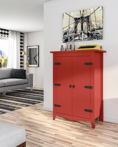 Industrial Retro / Vintage Red Storage Cabinet w/black accents
