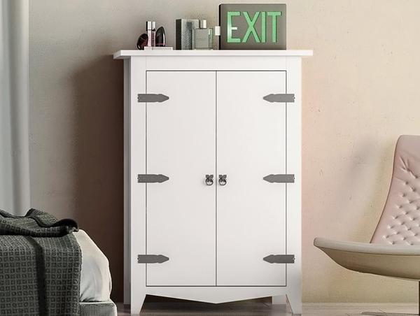 Industrial Vintage / Retro White Storage Cabinet w/black accents