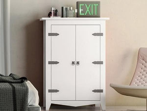 Industrial Vintage / Retro White Storage Cabinet w/black accents