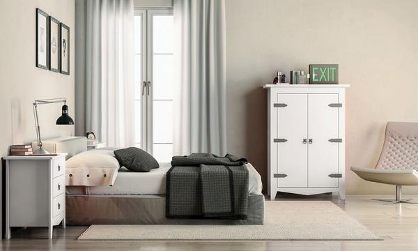 Industrial Vintage / Retro White Storage Cabinet w/black accents