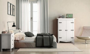 Industrial Vintage / Retro White Storage Cabinet w/black accents