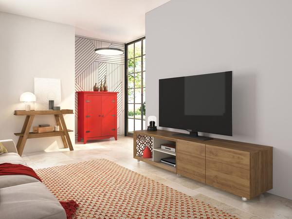 78.74" X 19.71" X 19.68" Modern TV Stand With Silicone Wheels