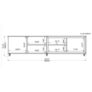 78.74" X 19.71" X 19.68" Modern TV Stand With Silicone Wheels