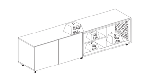 78.74" X 19.71" X 19.68" Modern TV Stand With Silicone Wheels