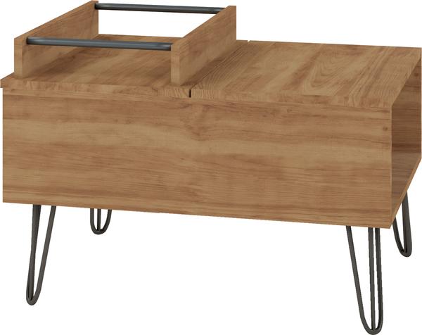 Rustic Black Metal Coffee Table With Removable Tray