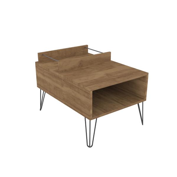 Rustic Black Metal Coffee Table With Removable Tray