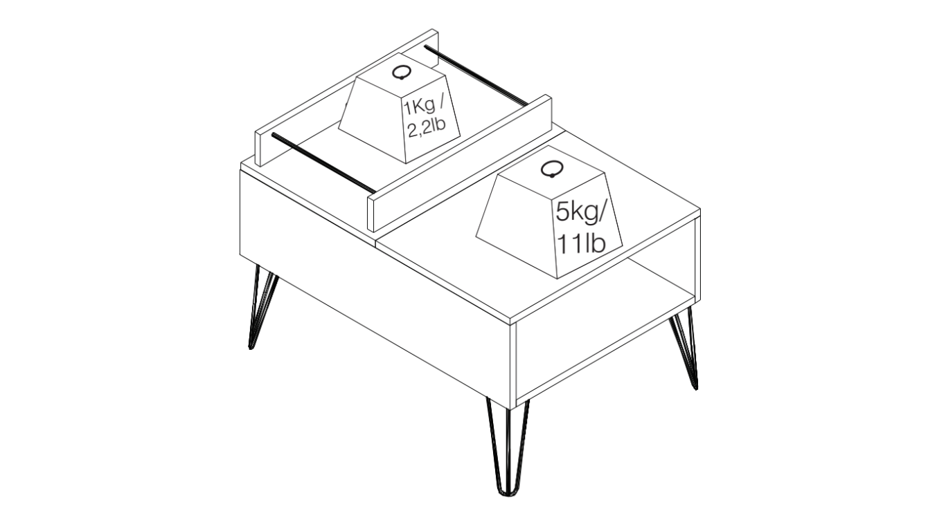 Rustic Black Metal Coffee Table With Removable Tray