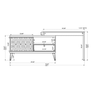 77" X 12.9" X 29.6" Versatile and Unique TV Stand With Desk