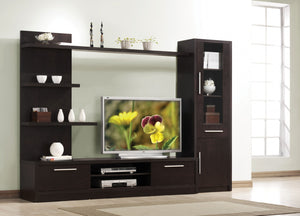 15" X 21" X 71" Espresso Wood Veneer (Paper) TV Cabinet