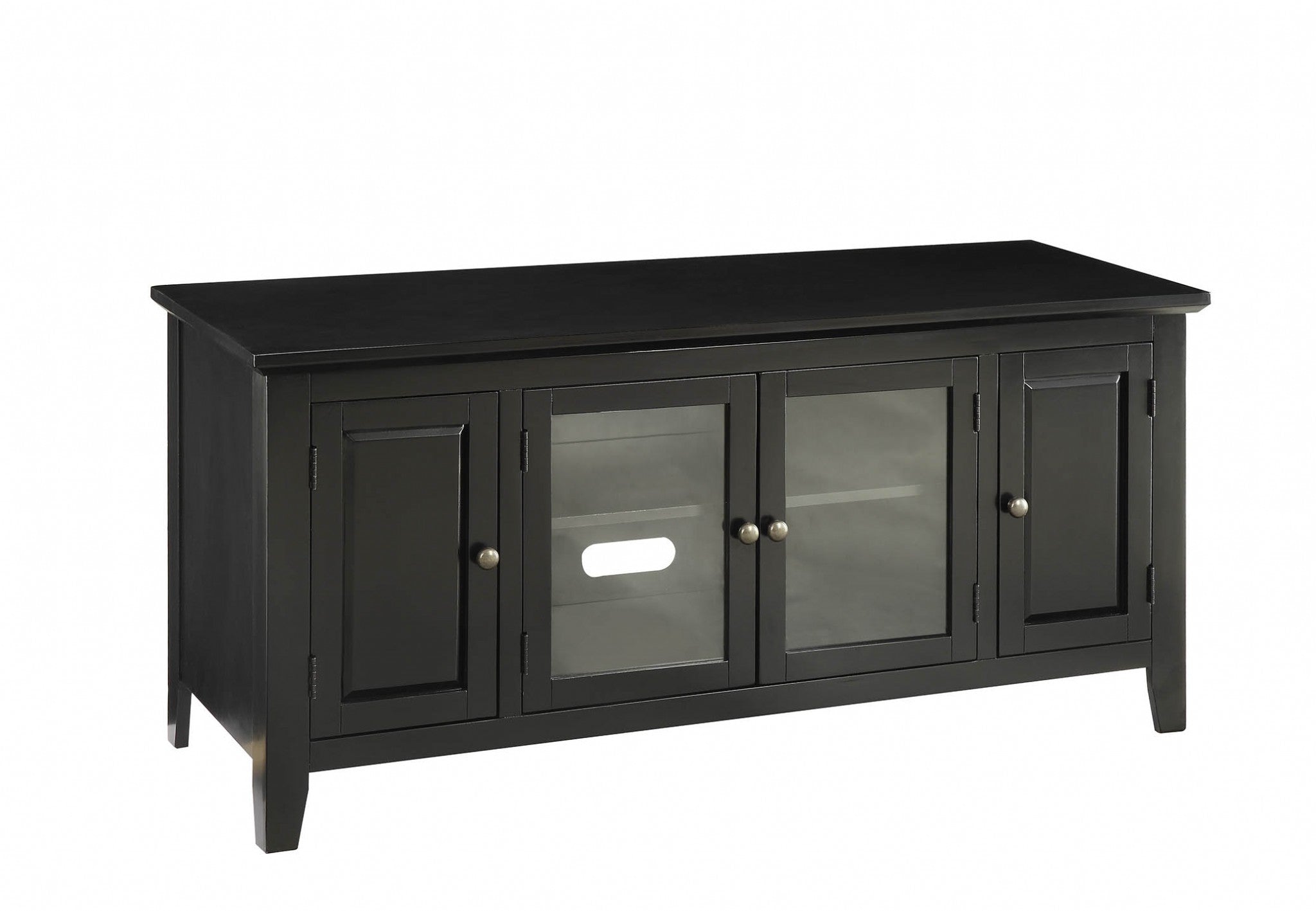 20" X 55" X 26" Black Wood Glass TV Stand for Flat Screen TVs up to 60"