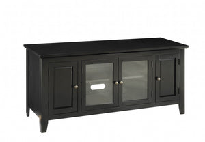 20" X 55" X 26" Black Wood Glass TV Stand for Flat Screen TVs up to 60"