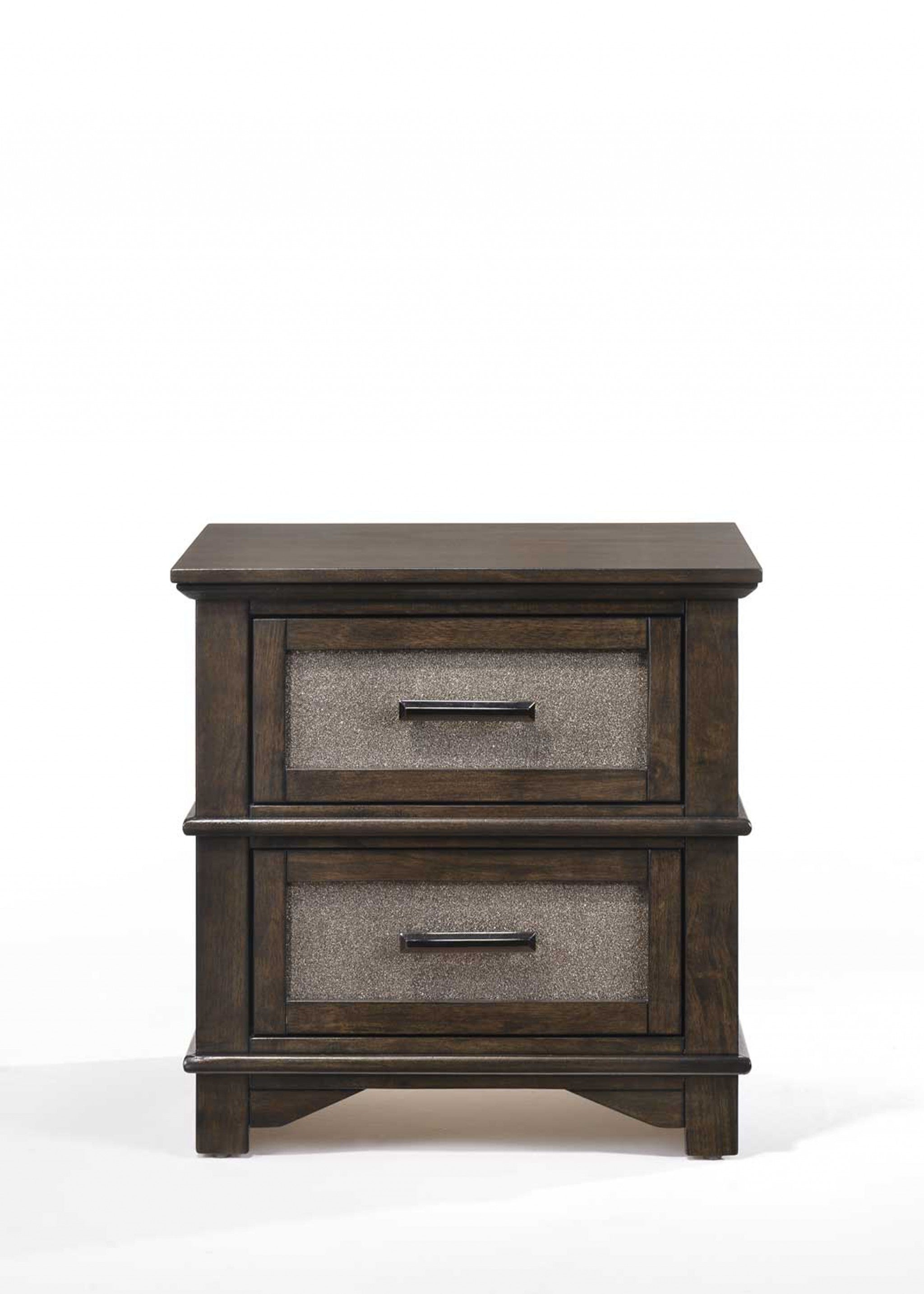 17" X 24" X 24" Dark Walnut Wood Nightstand