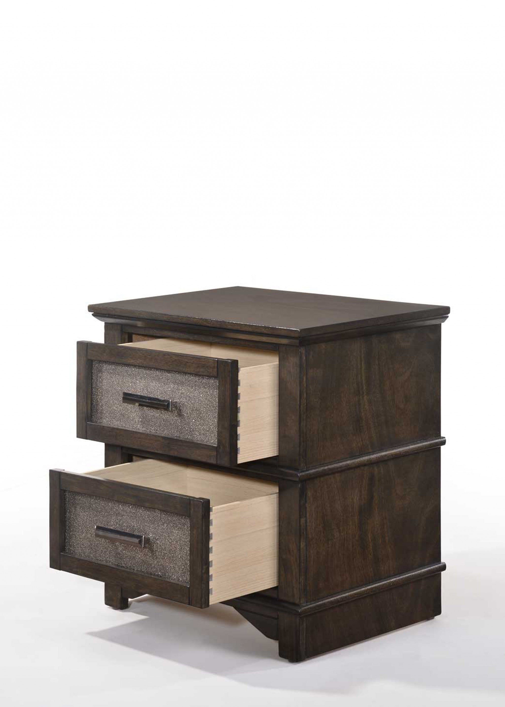 17" X 24" X 24" Dark Walnut Wood Nightstand