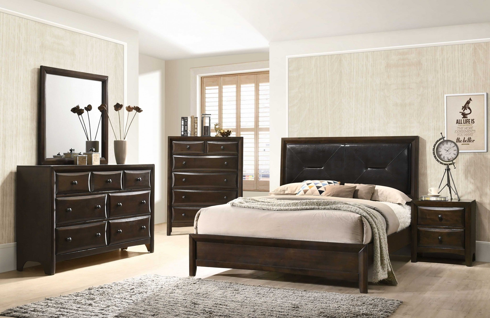17" X 34" X 25" Walnut Wood Nightstand