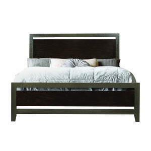 64" X 84" X 52" Walnut Wood Queen Bed