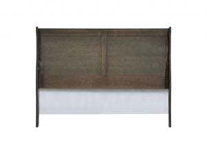 62" X 90" X 47" Dark Gray Wood Queen Bed