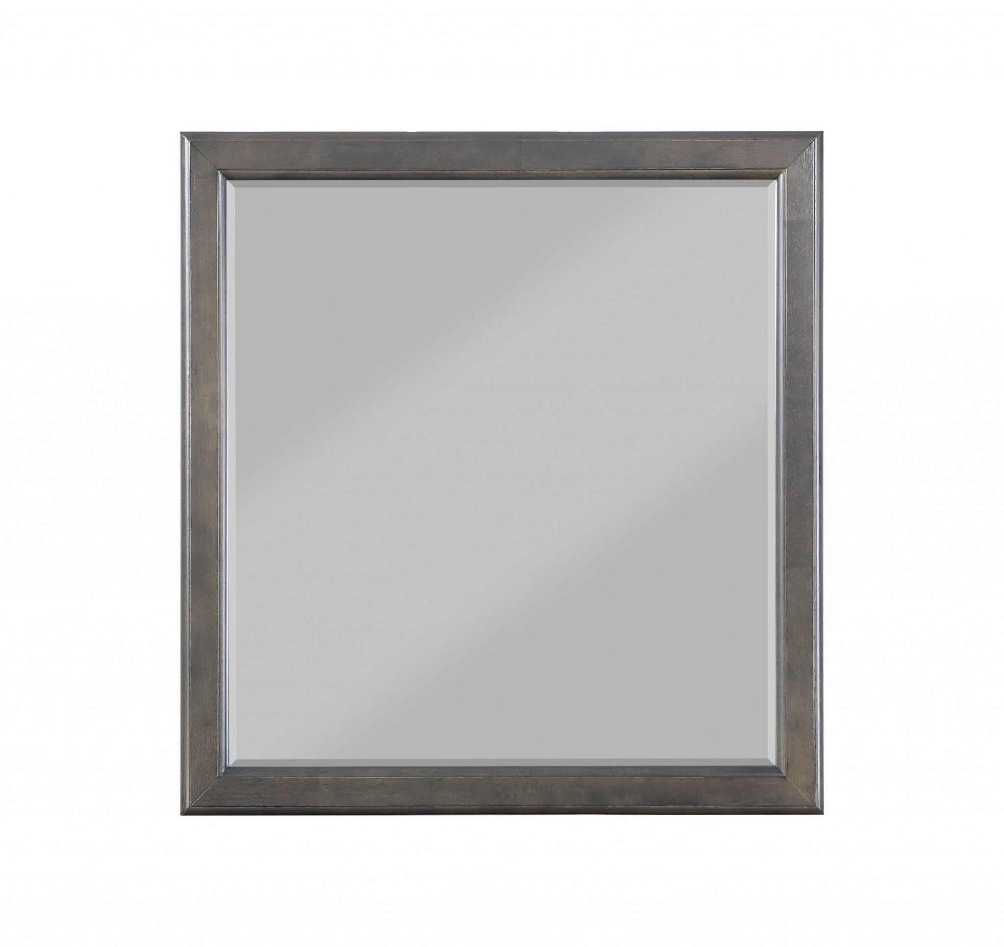 36" X  1" X 38" Dark Gray Wood Mirror