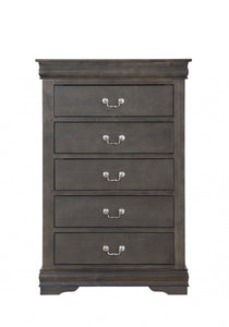 15" X 31" X 47" Dark Gray Wood Chest