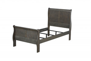 56" X 85" X 47" Dark Gray Wood Full Bed