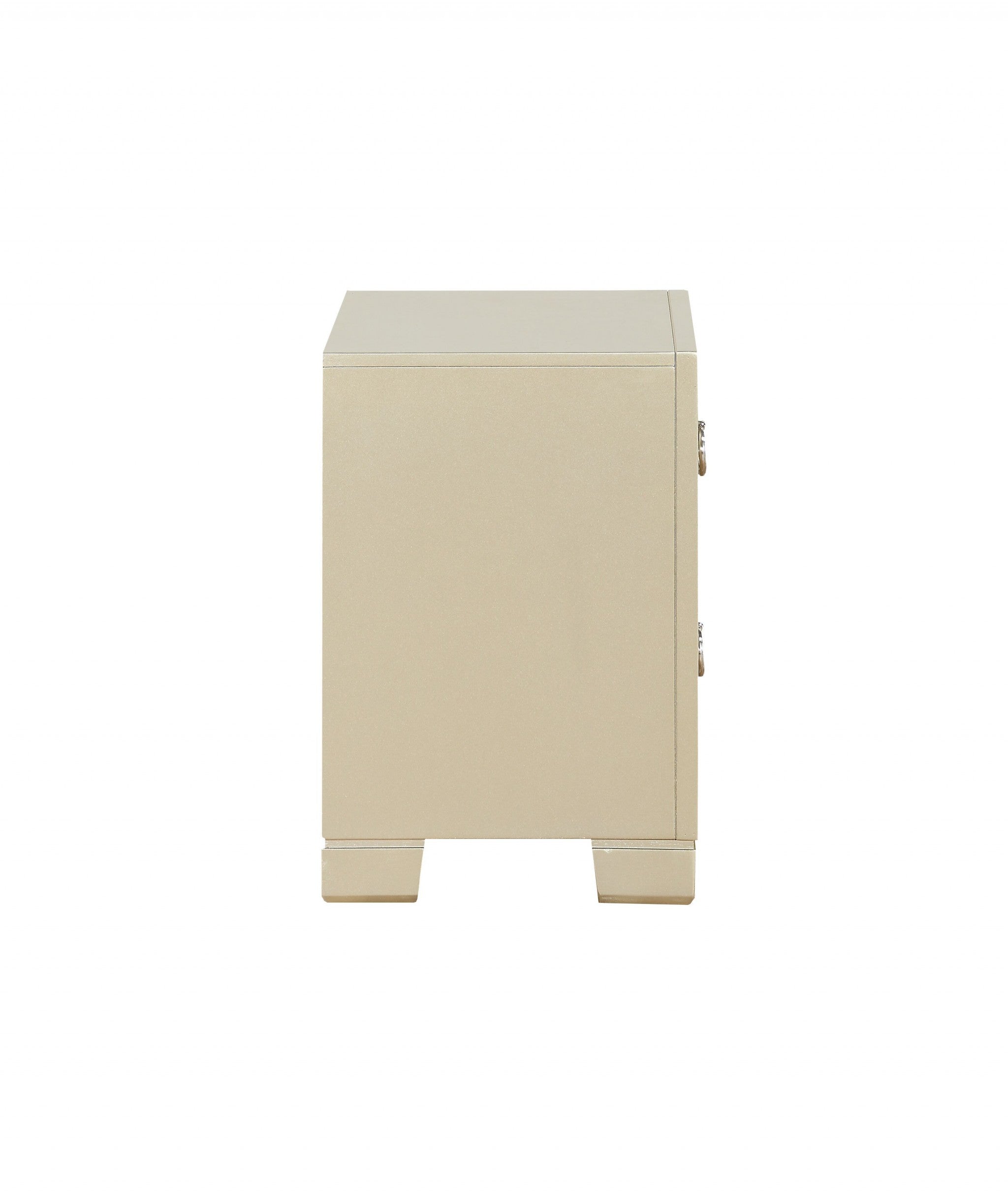 15" X 22" X 23" Champagne Wood Mirror Veneer Nightstand