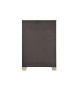 15" X 31" X 45" Champagne Wood Mirror Veneer Chest