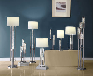 15" X 15" X 32" Brushed Nickel Metal Glass LED Shade Table Lamp