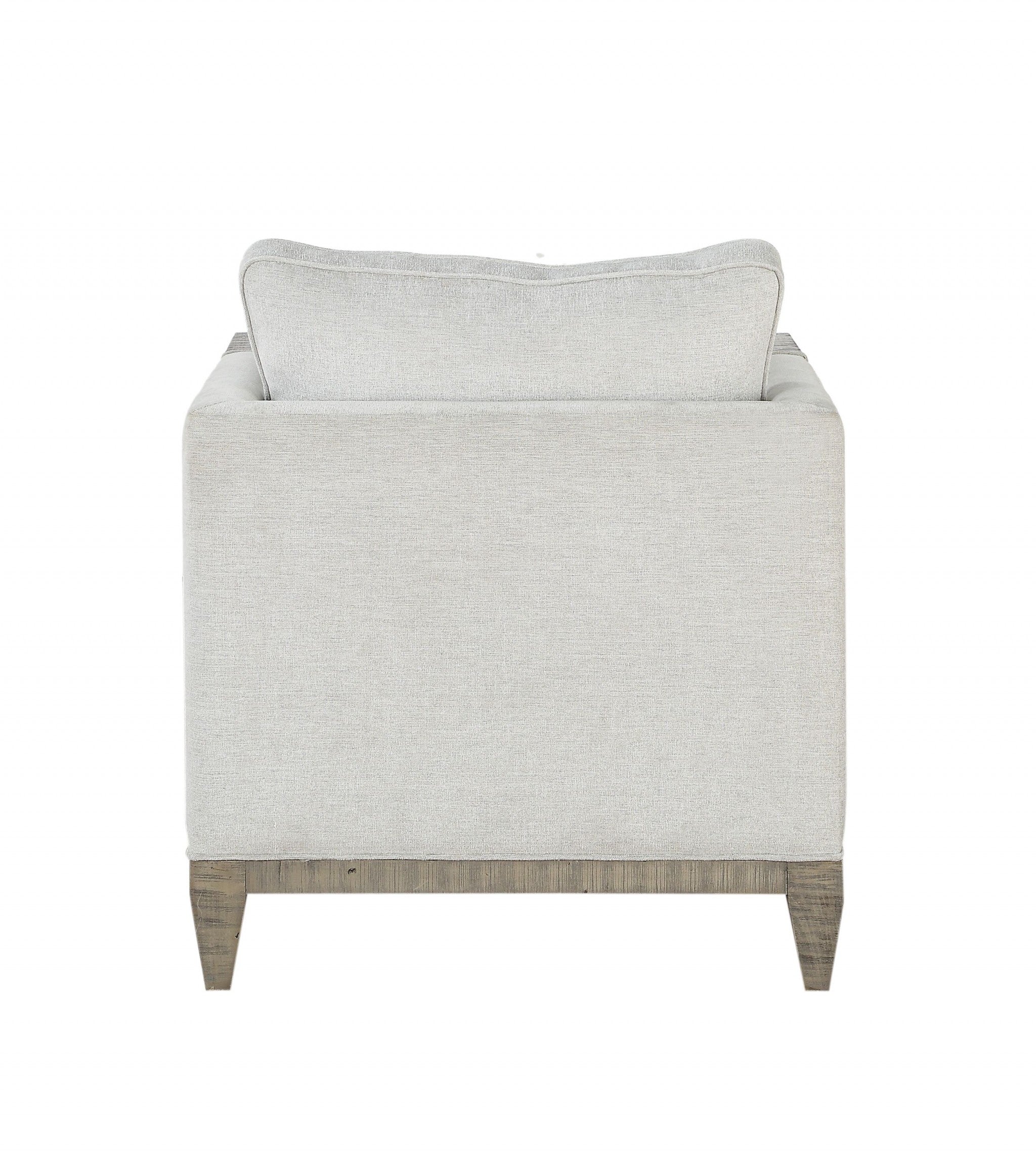 38" X 33" X 35" Fabric Salvaged Natural Upholstery Wood Leg Chair