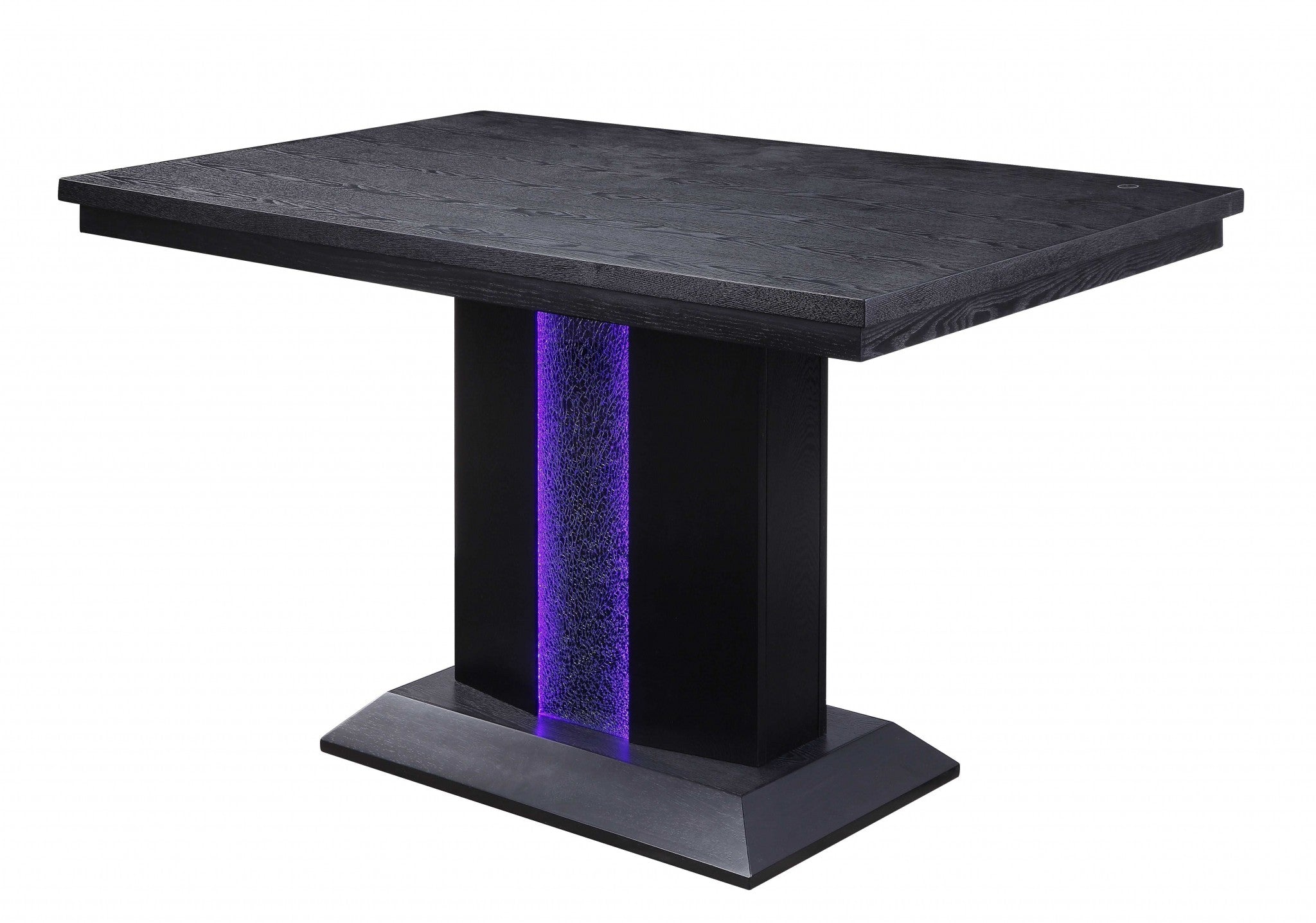 36" X 60" X 36" Black Wood LED Counter Height Table