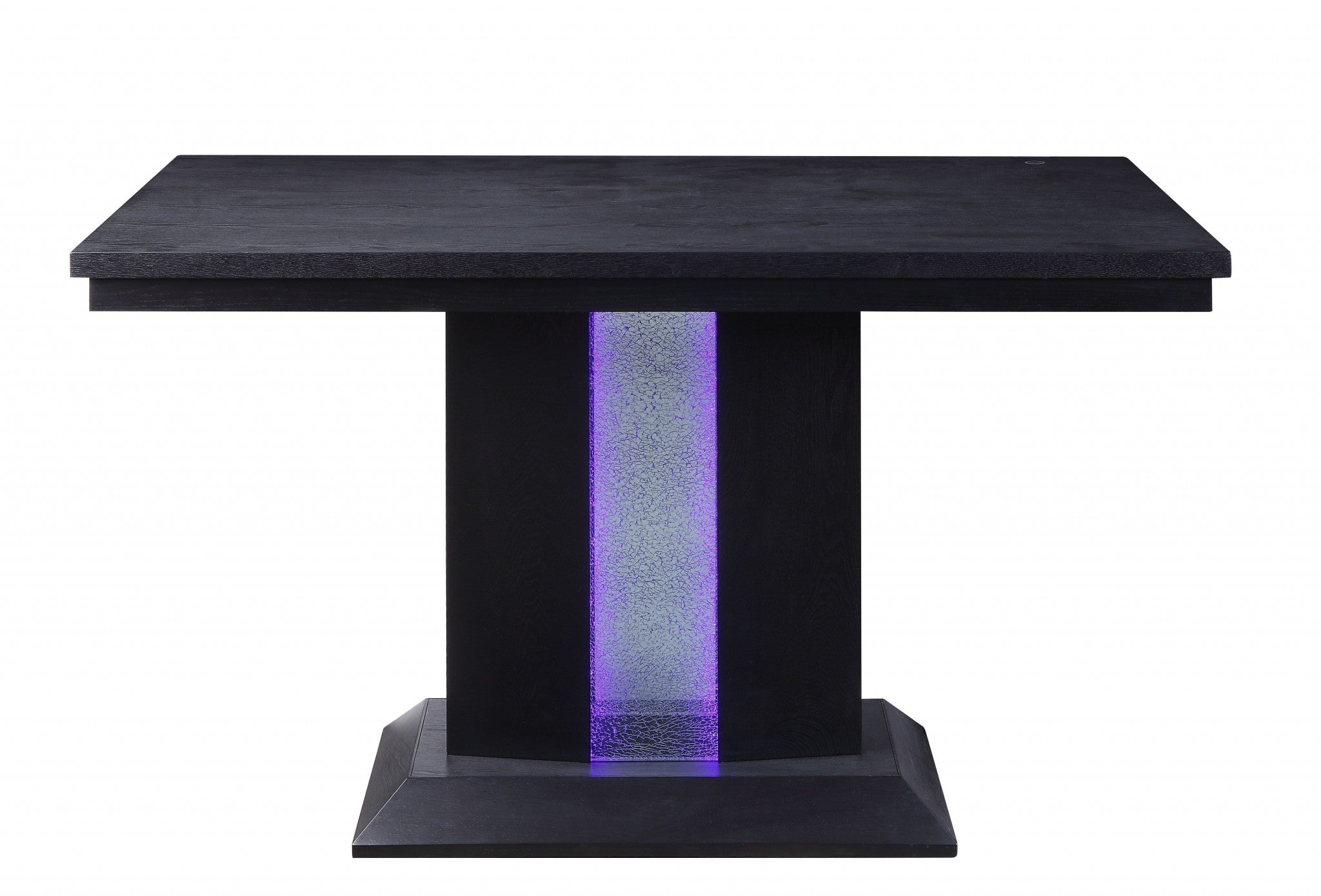 36" X 60" X 36" Black Wood LED Counter Height Table