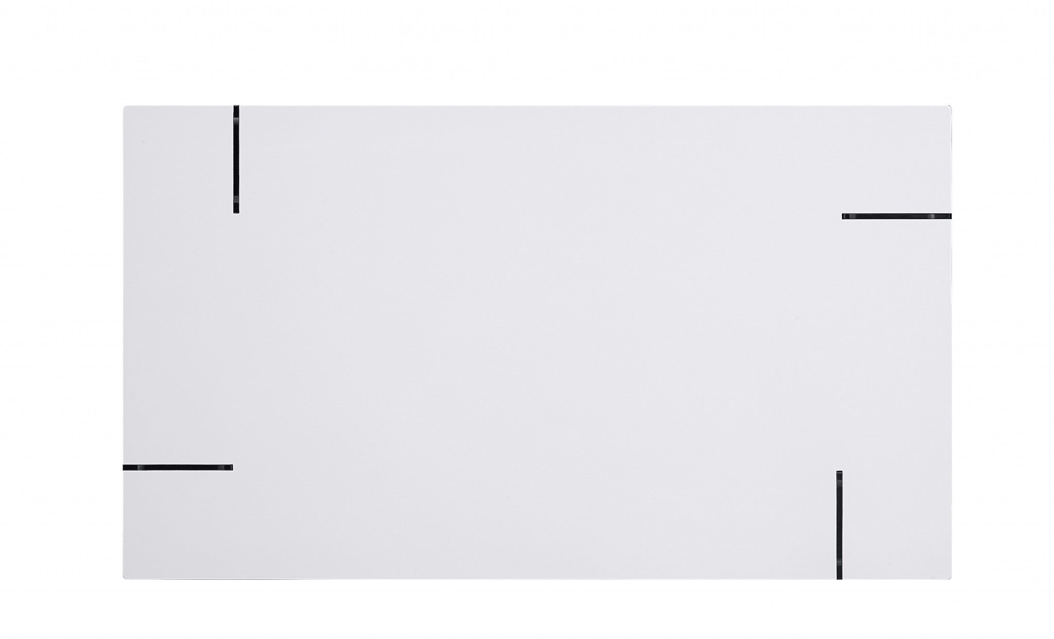 66" x 38" x 30" White High Gloss & Clear Glass Dining Table