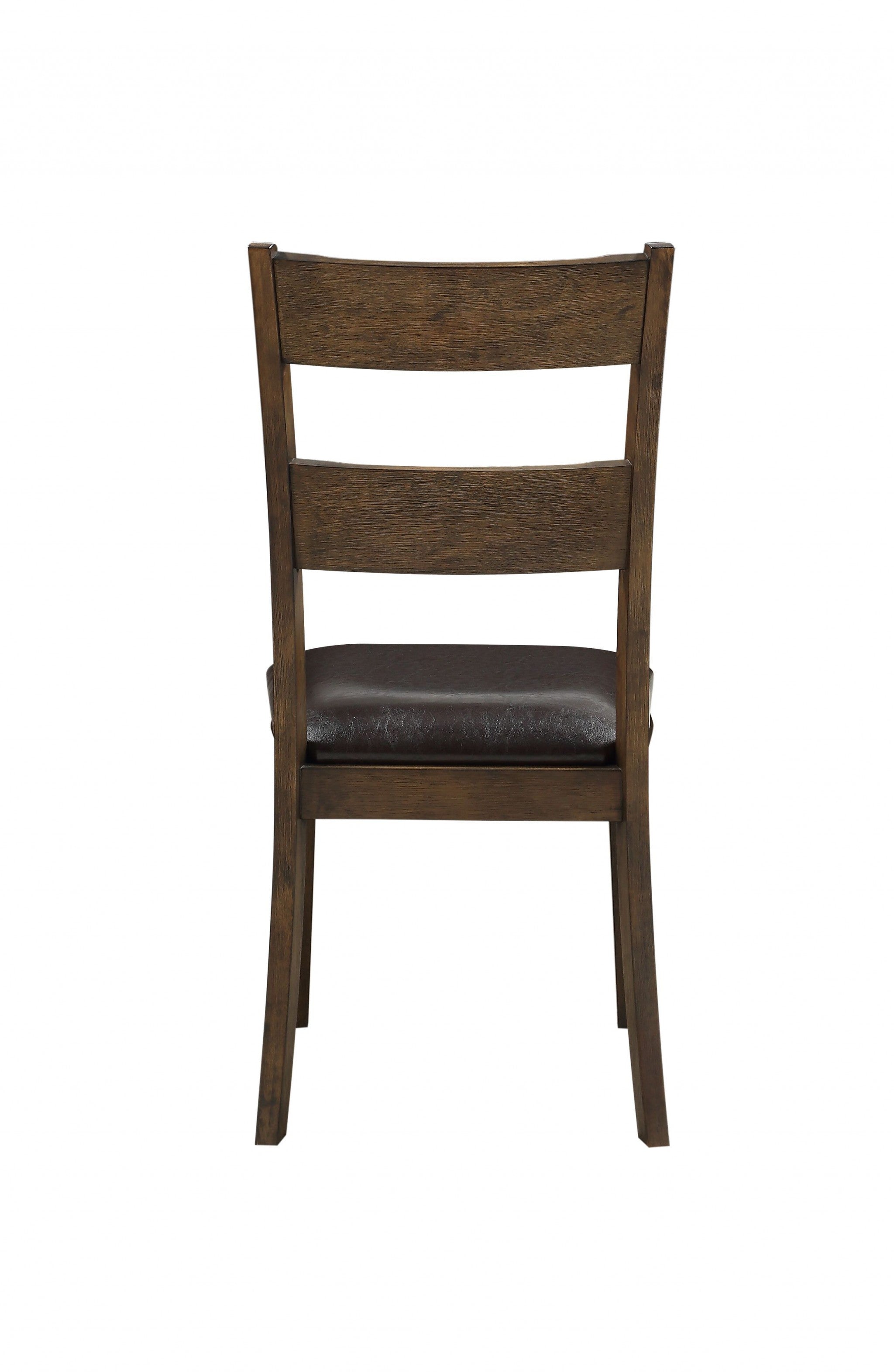 19" X 21" X 39" Faux Leather Upholstered and Dark Oak Wood Side Chair