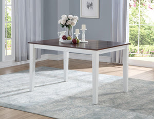 36" X 48" X 30" White Walnut Wood 5Pc Pk Dining Set