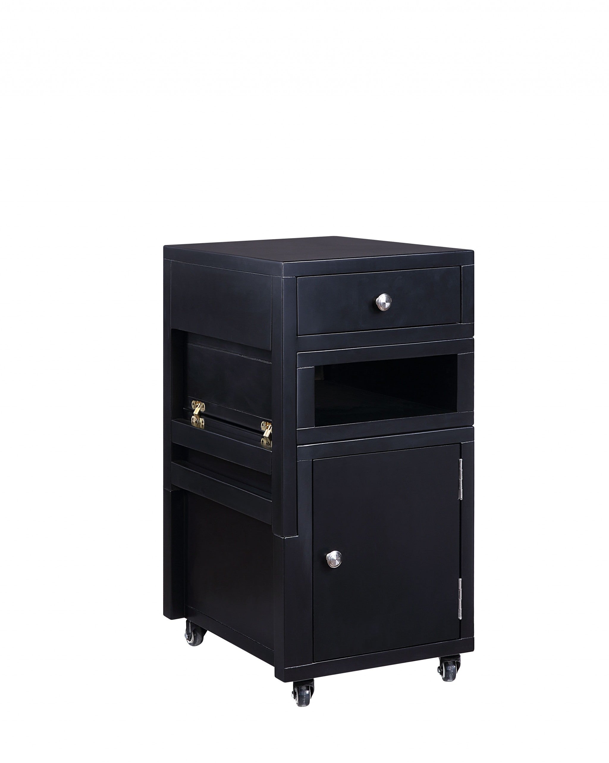 20" X 40" X 18" Black Wood Veneer Coffee Table (Convertible)