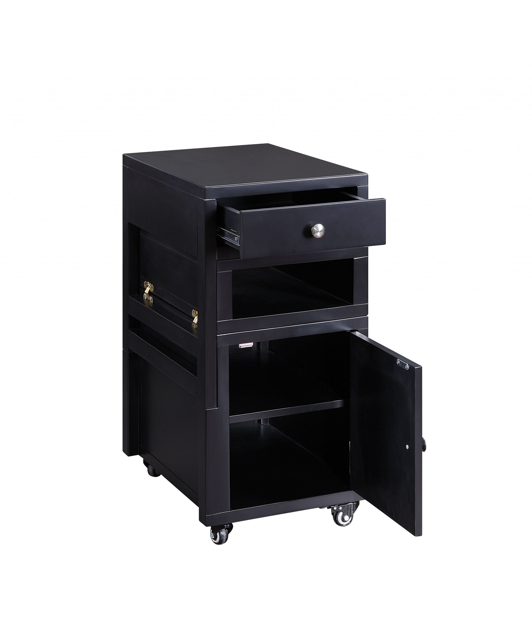 20" X 40" X 18" Black Wood Veneer Coffee Table (Convertible)