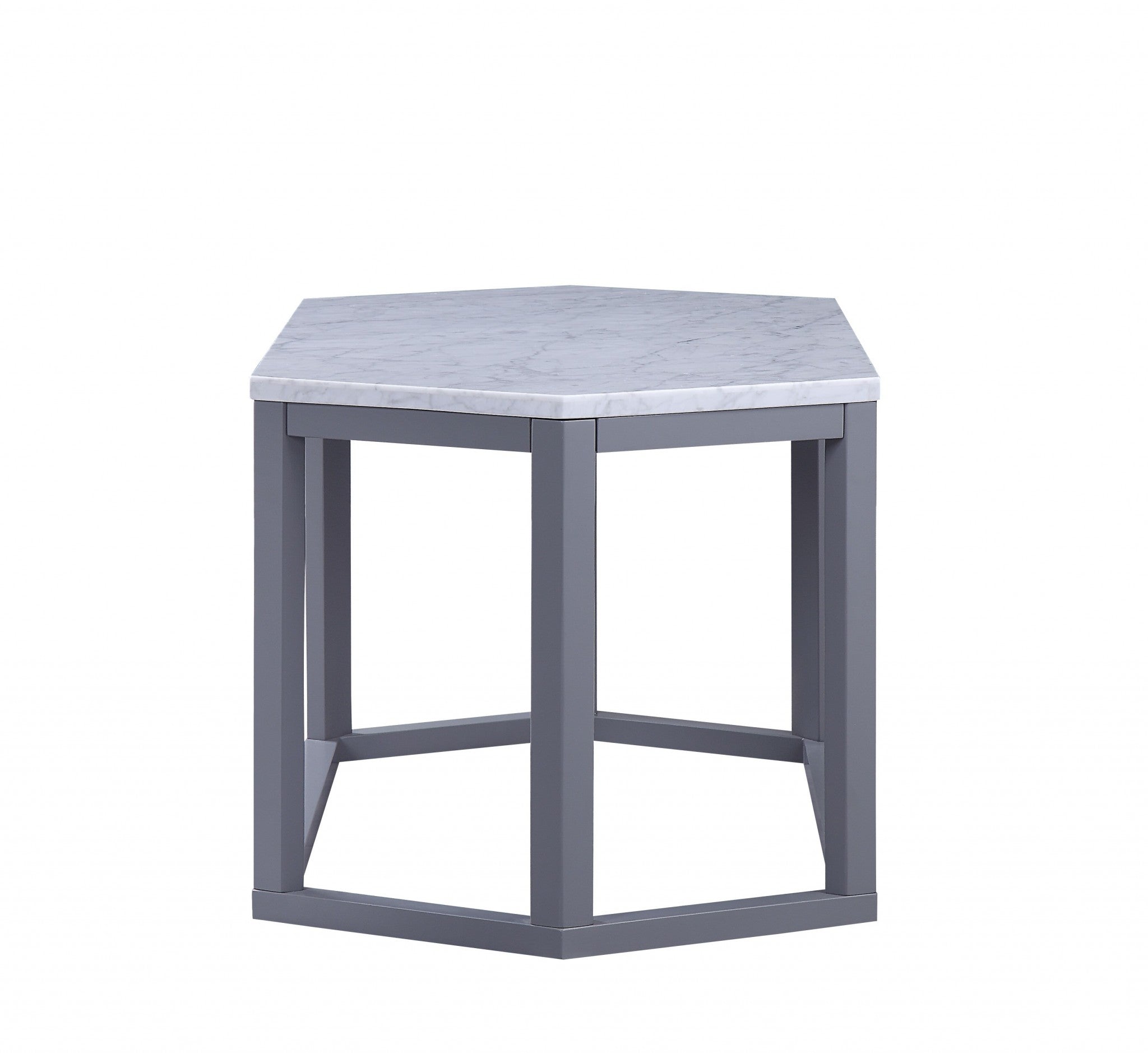 20" X 40" X 18" Gray Marble Wood Coffee Table