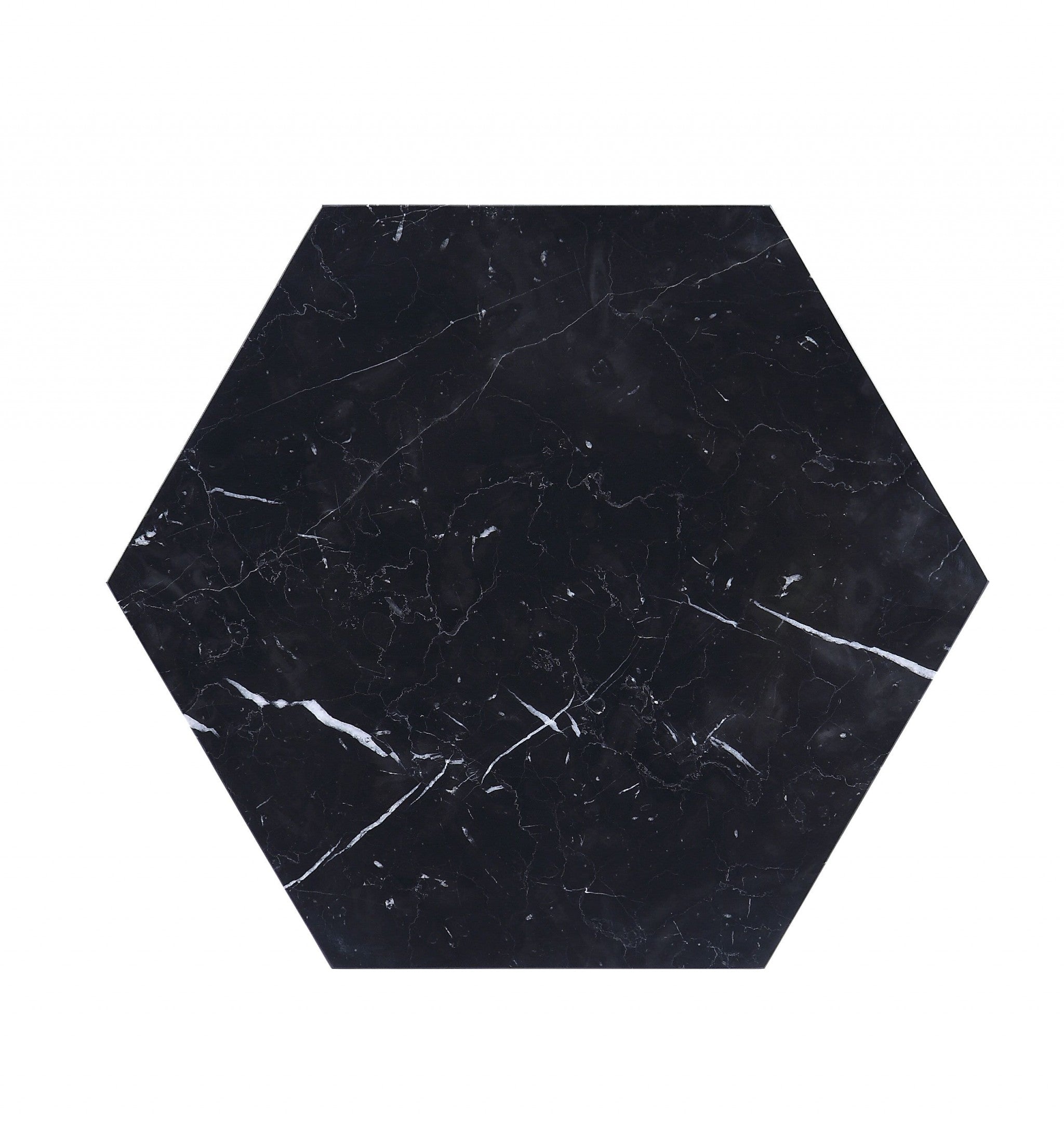 16" X 18" X 20" Walnut Marble Wood 2Pc Pk End Table