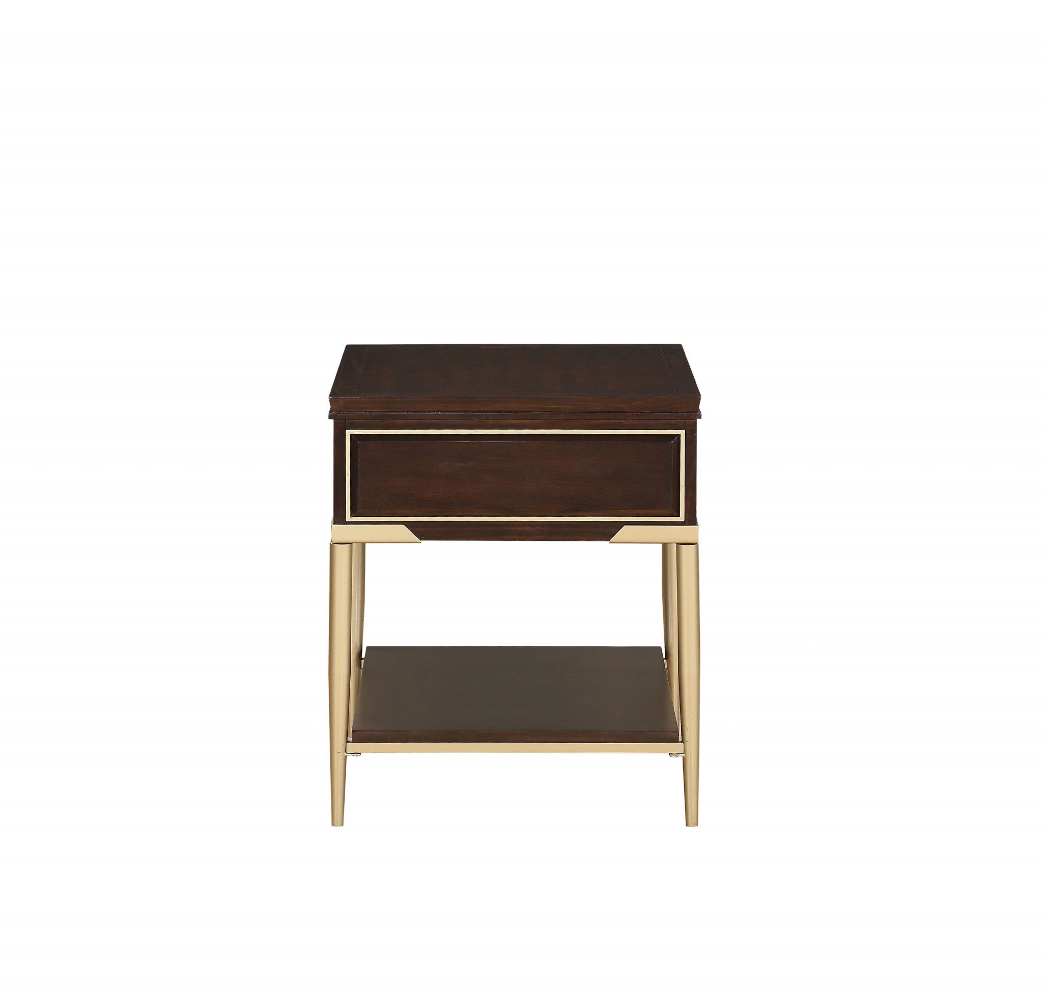 24" X 22" X 26" Cherry Metal Wood End Table