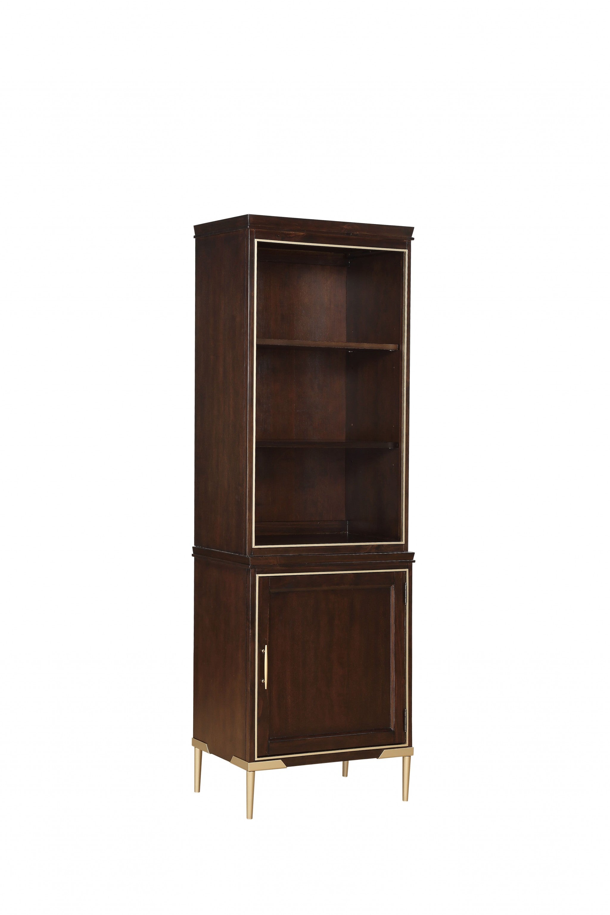 16" X 112" X 74" Cherry Metal Wood Entertainment Center (Set of 2)