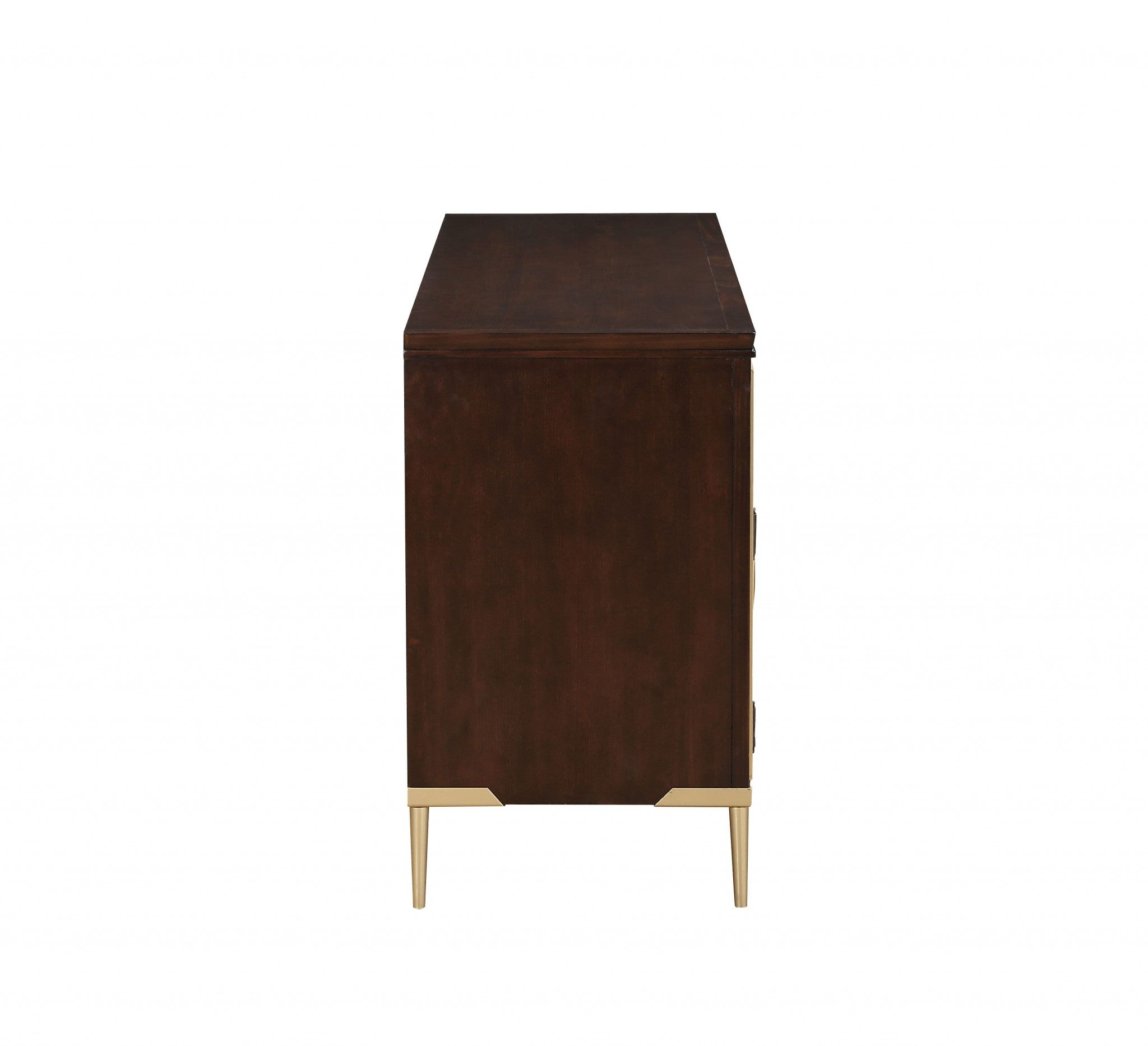 19" X 64" X 32" Cherry Metal Wood TV Stand