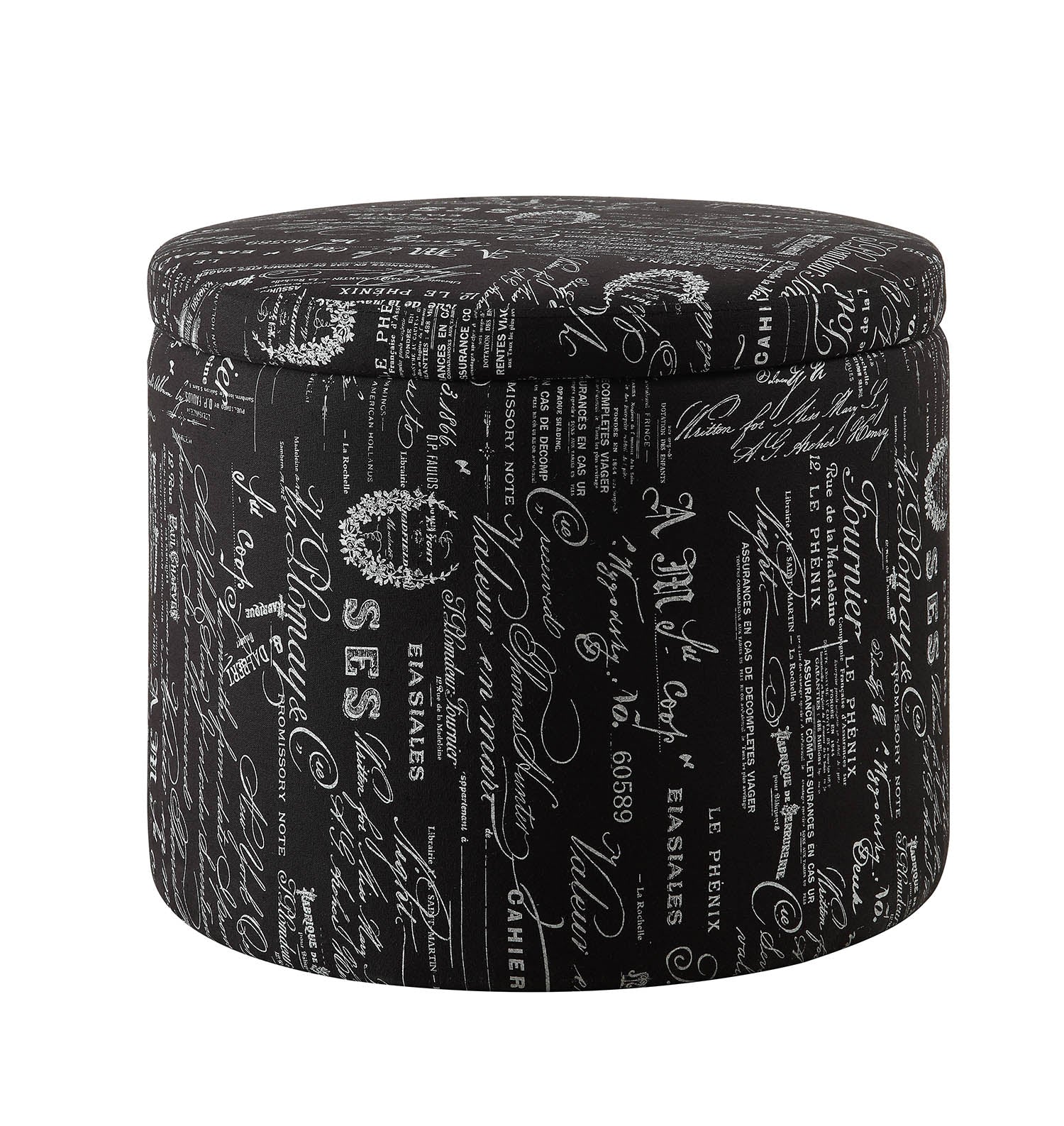 22" X 22" X 18" Pattern Fabric Upholstery 3Pc Pk Ottomans w/Storage