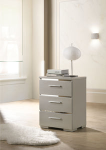 15" X 18" X 25" Silver Wood Veneer (Paper) Nightstand