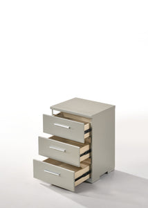 15" X 18" X 25" Silver Wood Veneer (Paper) Nightstand