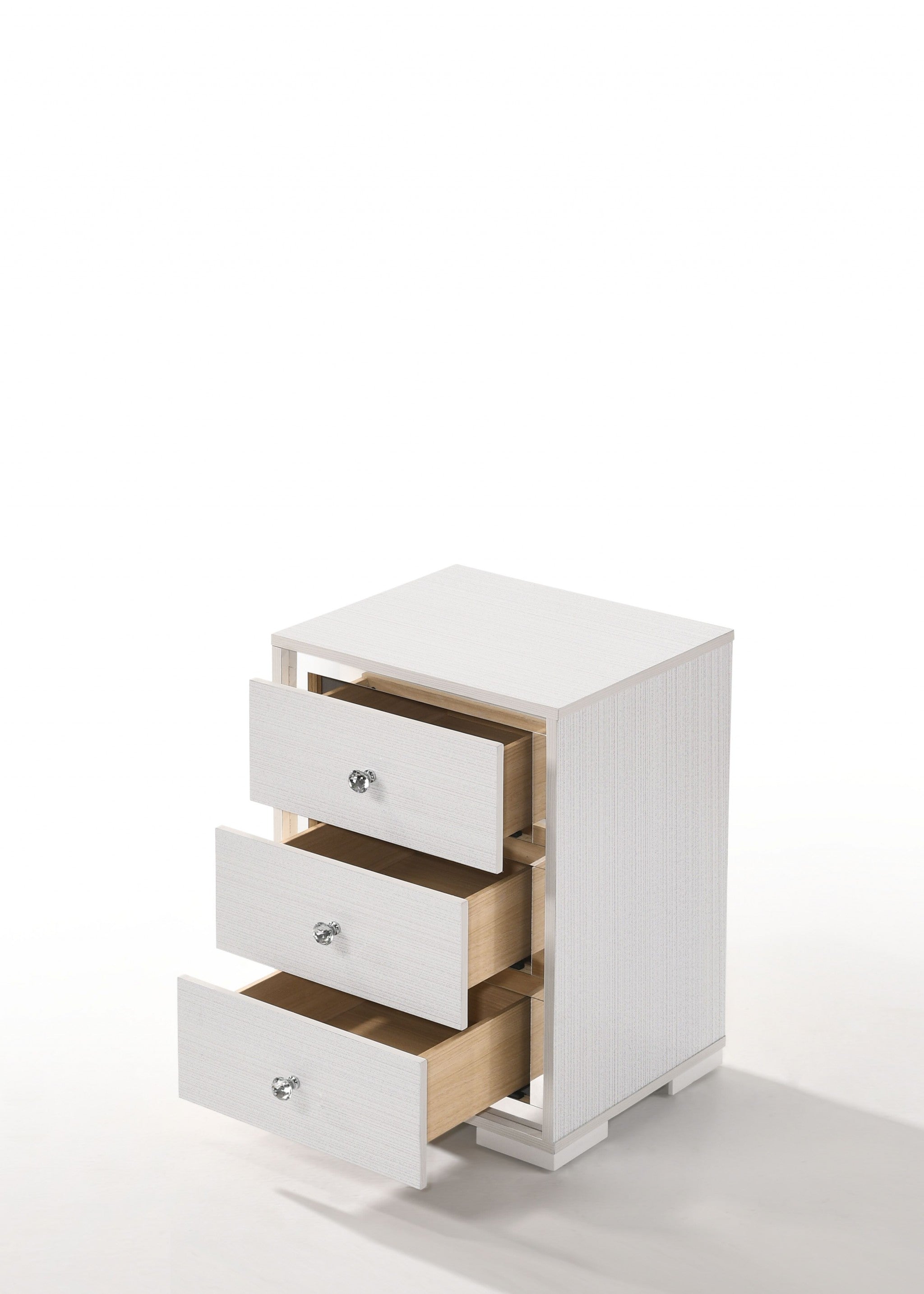 15" X 18" X 25" Cream Wood Veneer (Paper) Nightstand