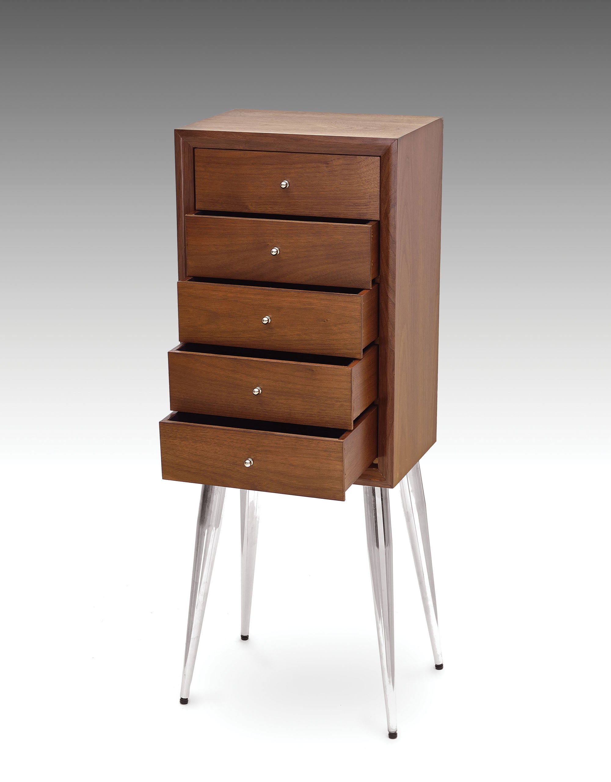 9" X 13" X 36" Dark Mahogany Wood Jewelry Armoire